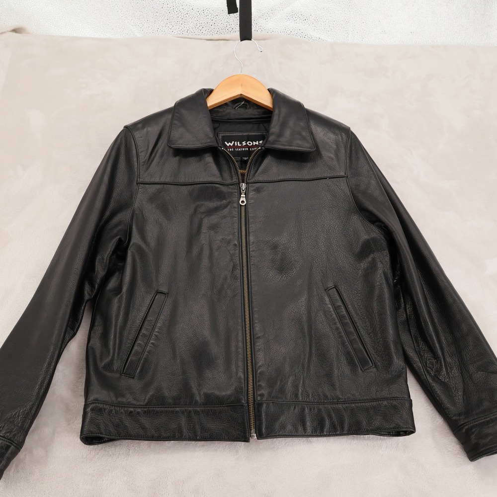 Wilsons Leather Experts Black Leather Jacket Thinsulate Ultra Insulated Small
